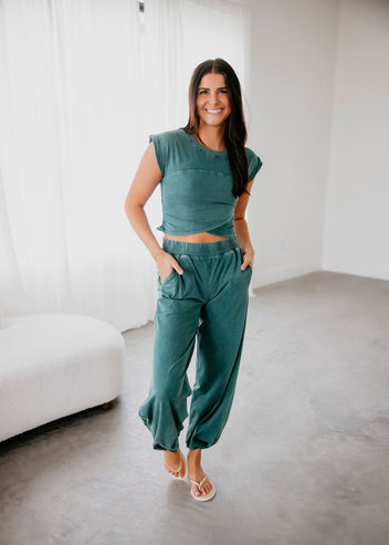 Drew Washed Wrap Top