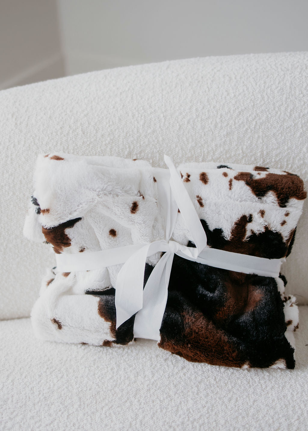 image of Cowhide Faux Fur Throw Blanket