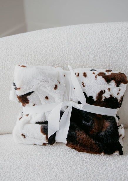 Cowhide Faux Fur Throw Blanket