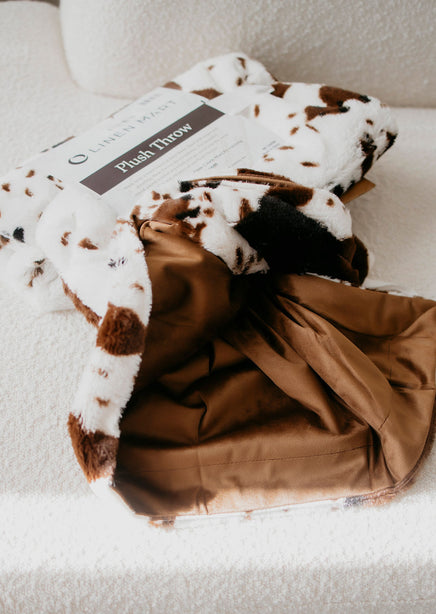 Cowhide Faux Fur Throw Blanket