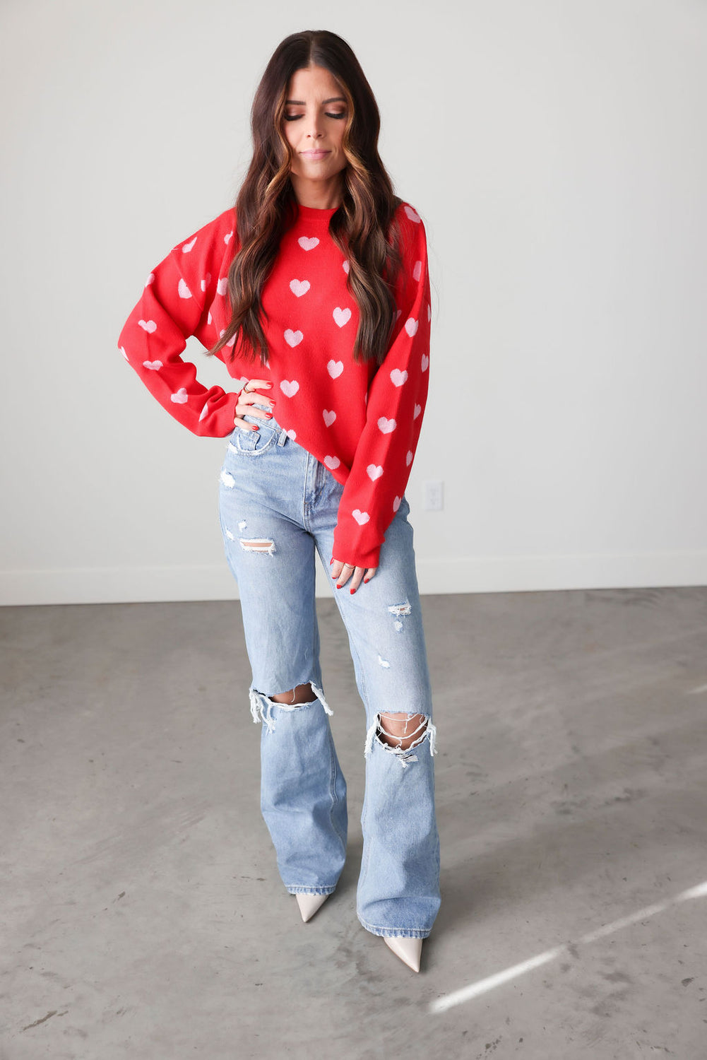 Brushed Heart Sweater