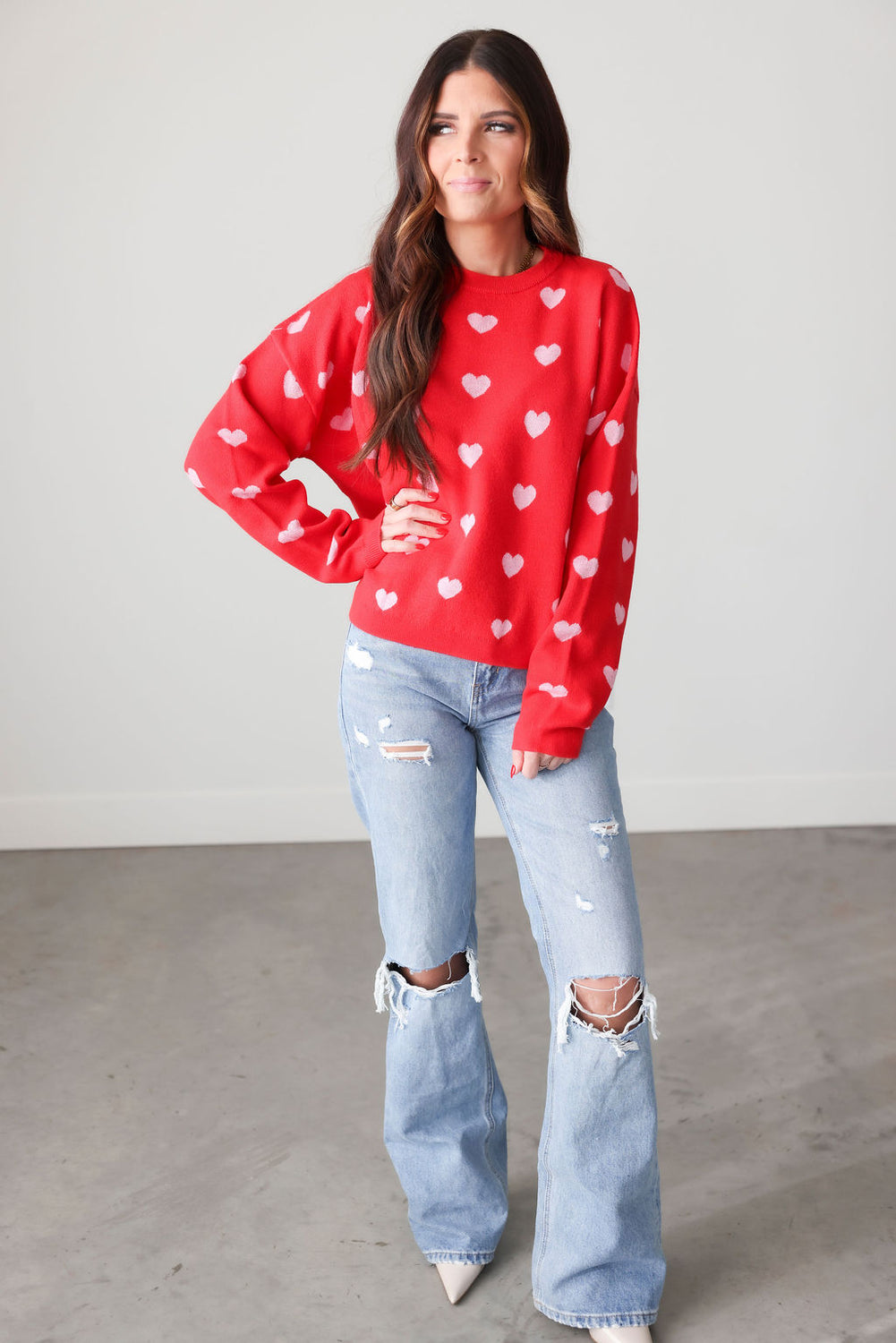 Brushed Heart Sweater