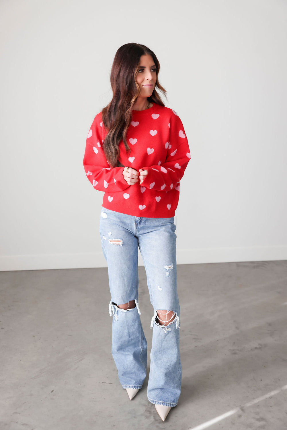 Brushed Heart Sweater