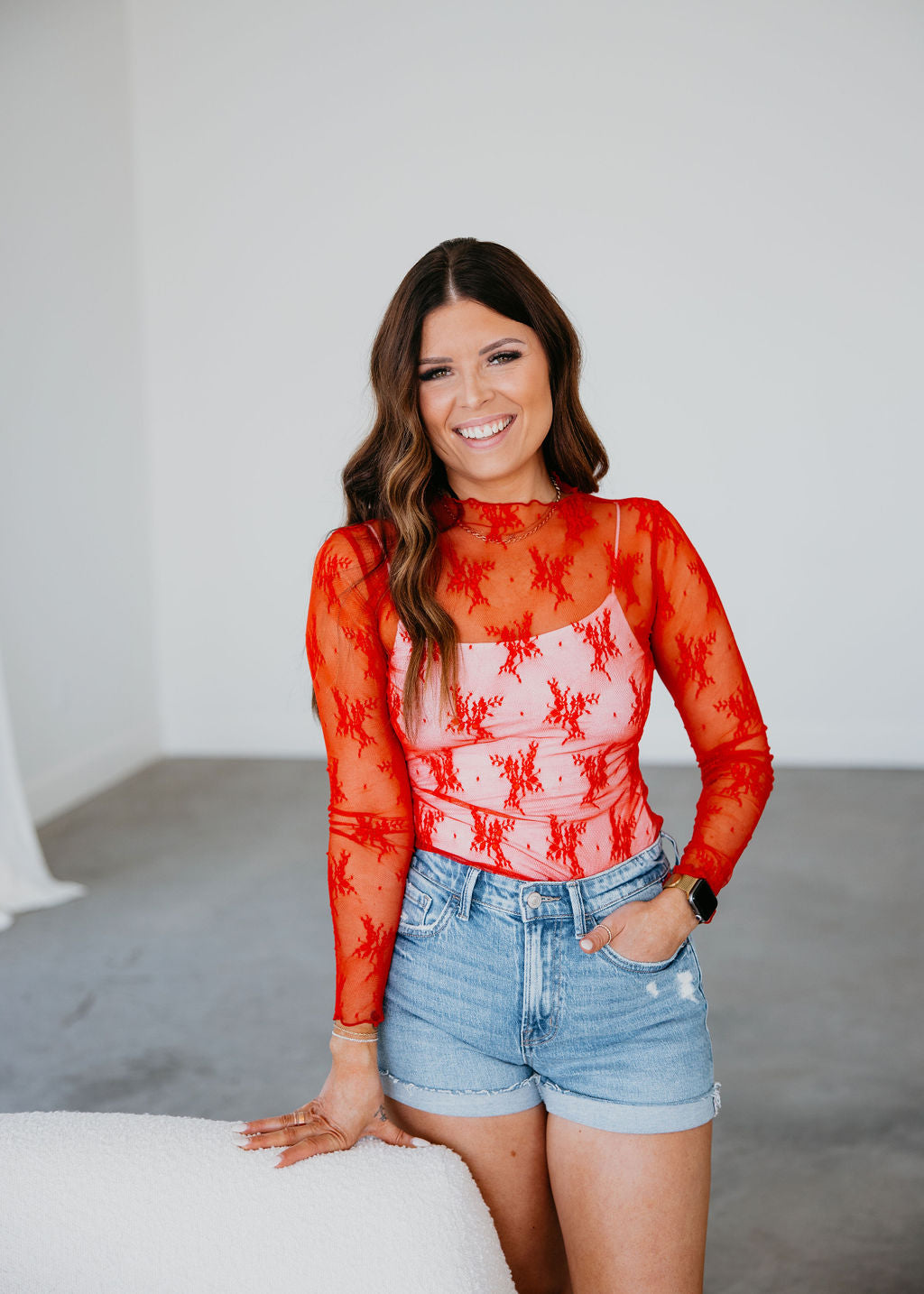 Ember Floral Mesh Top