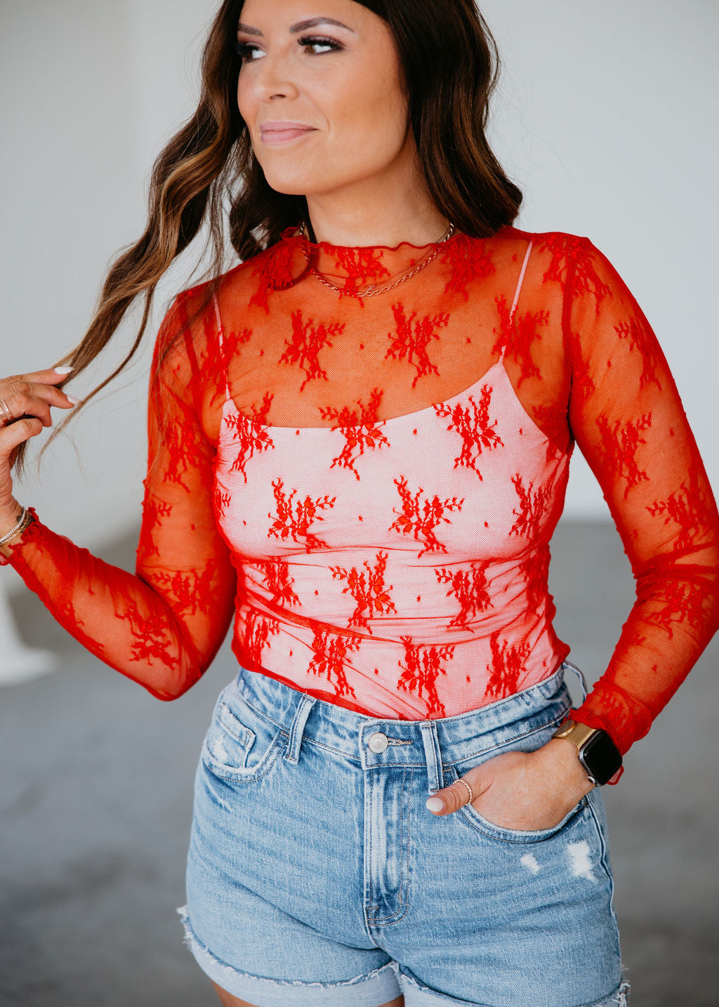 Ember Floral Mesh Top