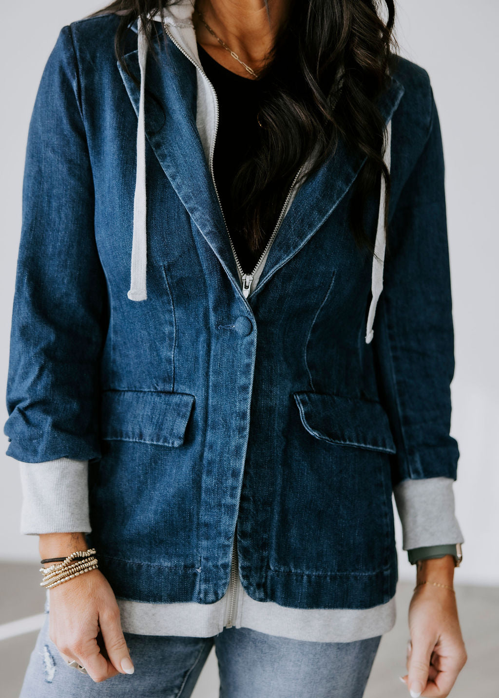 Whitworth Denim Hoodie Blazer