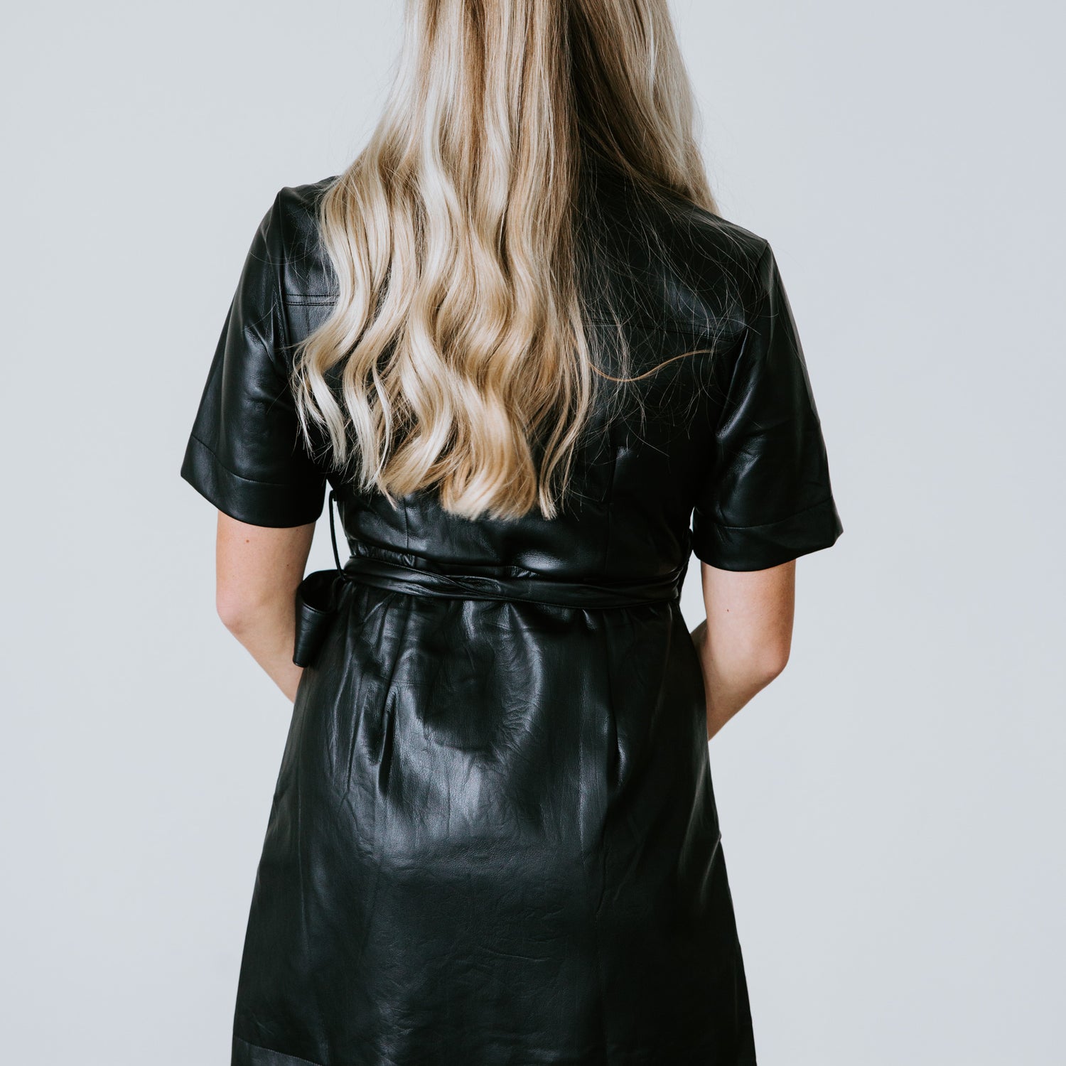 Ivy Faux Leather Wrap Dress