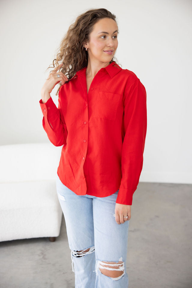 Leyla Linen Button Down Top