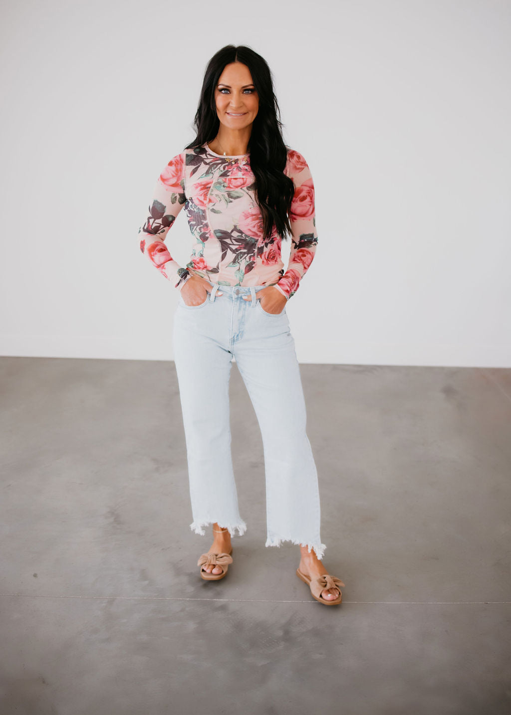 Lucia Floral Sheer Top