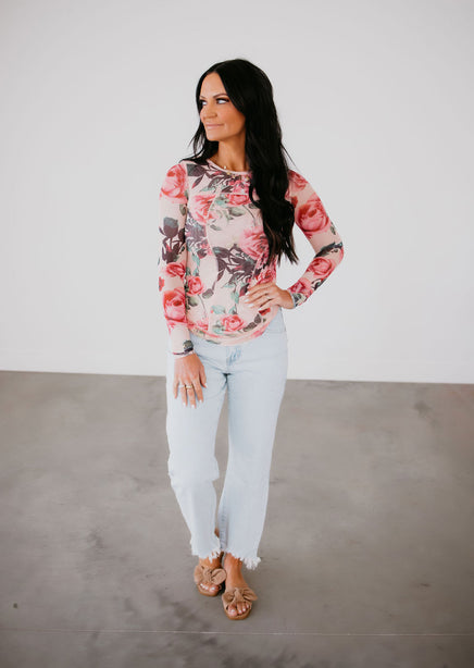 Lucia Floral Sheer Top