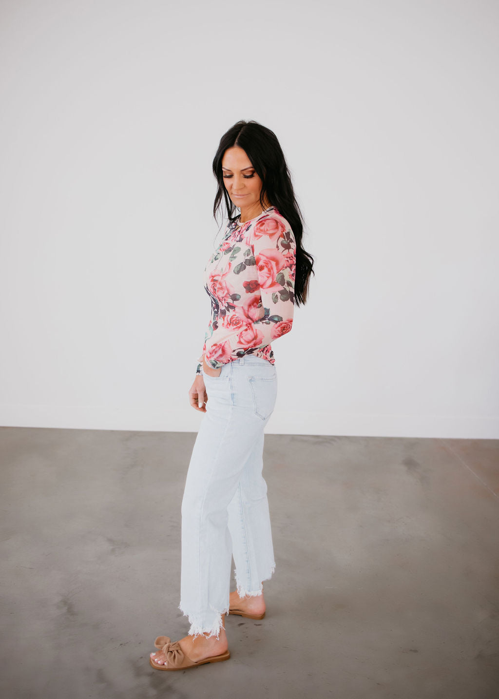 Lucia Floral Sheer Top