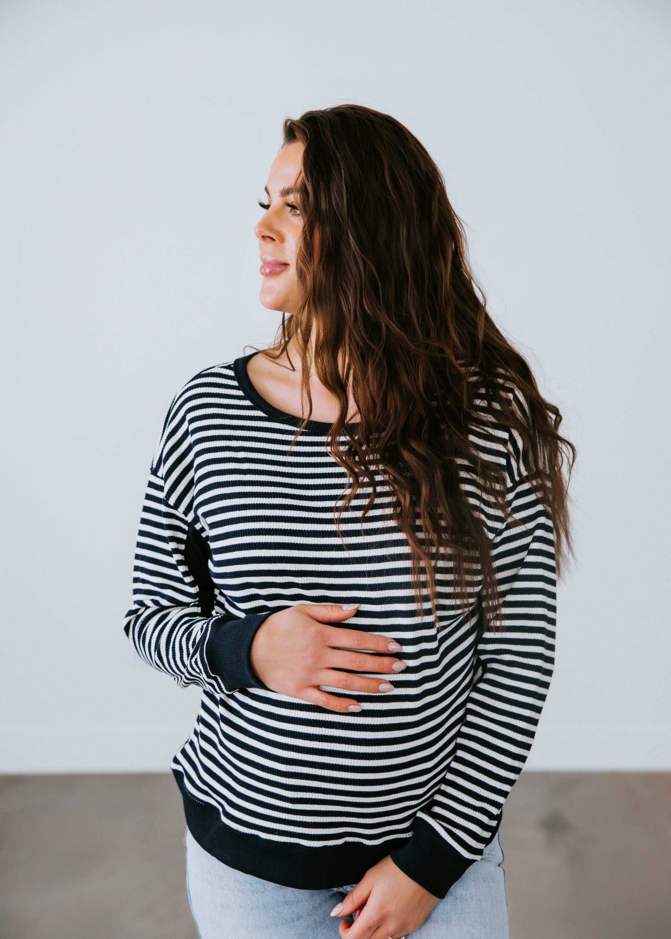 image of Rose Striped Thermal Top