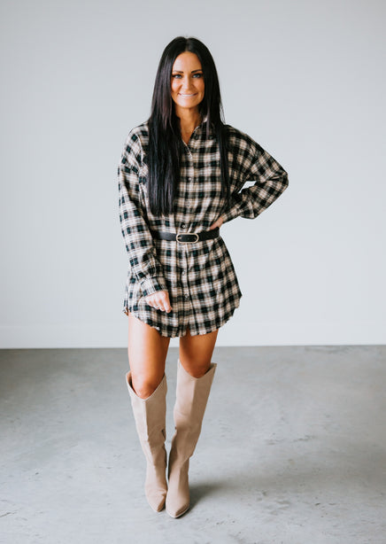 Ellison Plaid Shirt Dress