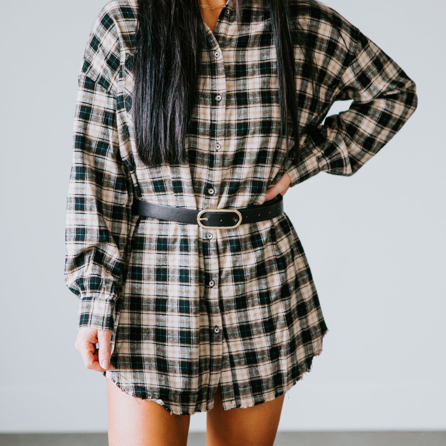 Ellison Plaid Shirt Dress