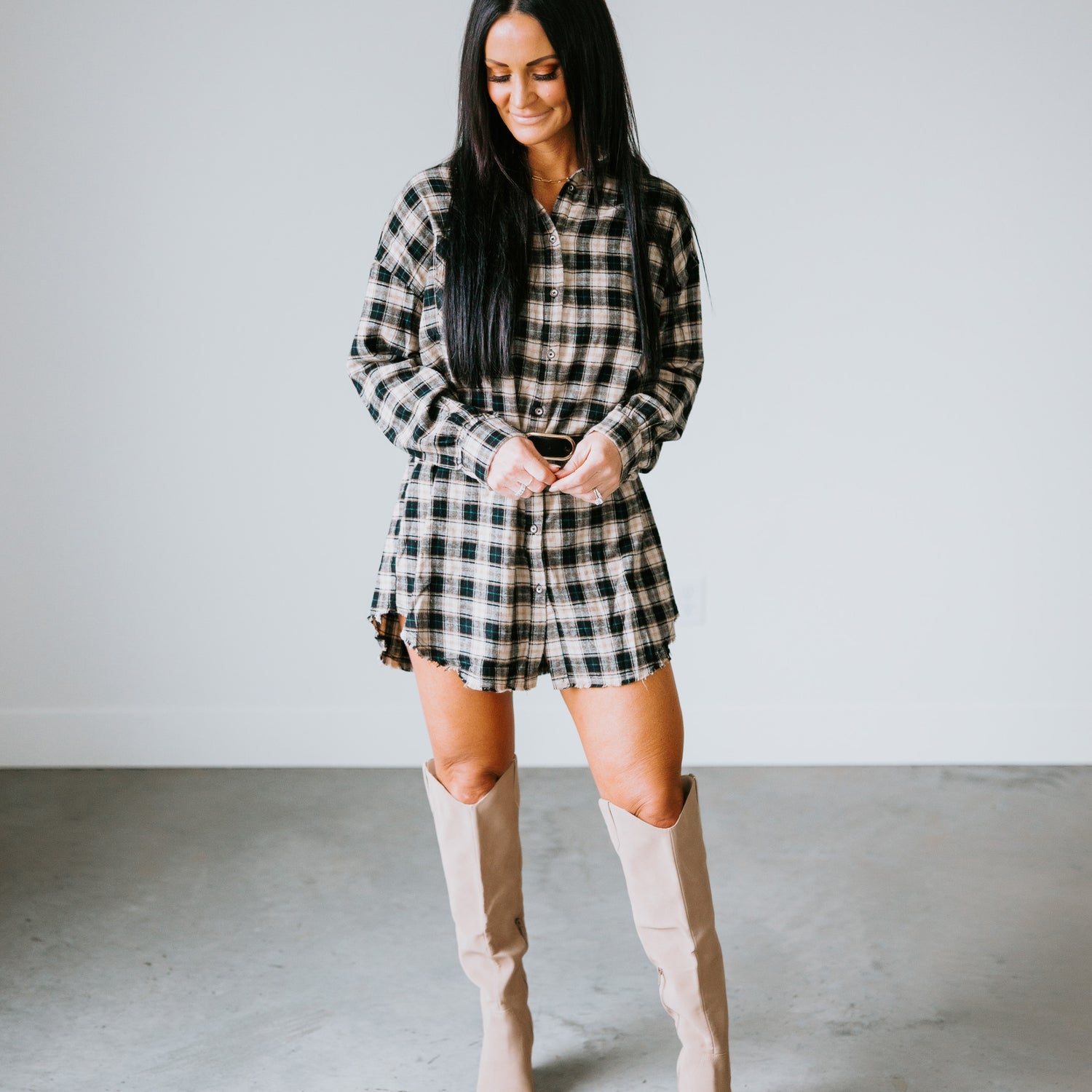 Ellison Plaid Shirt Dress