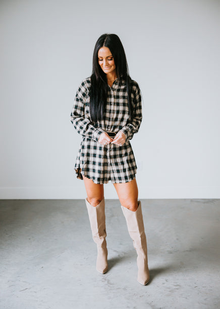 Ellison Plaid Shirt Dress