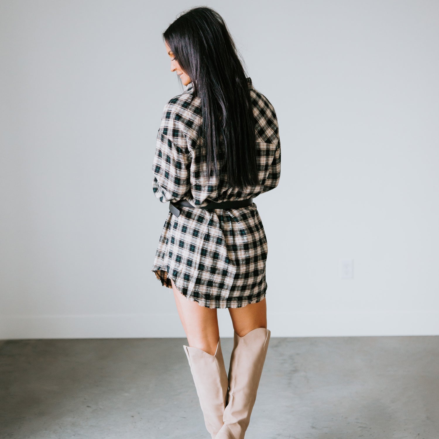 Ellison Plaid Shirt Dress