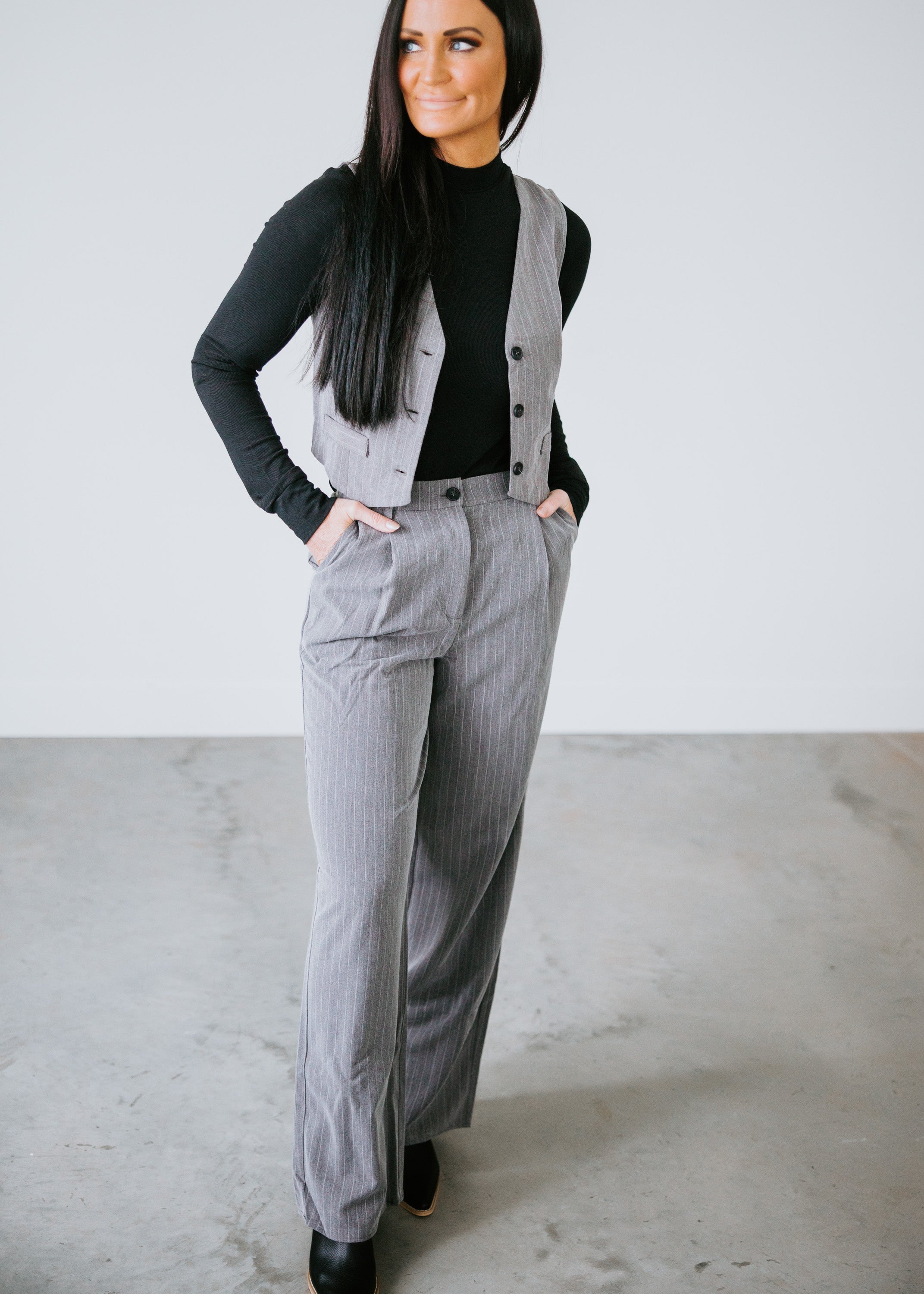 image of Trina Pinstripe Trousers