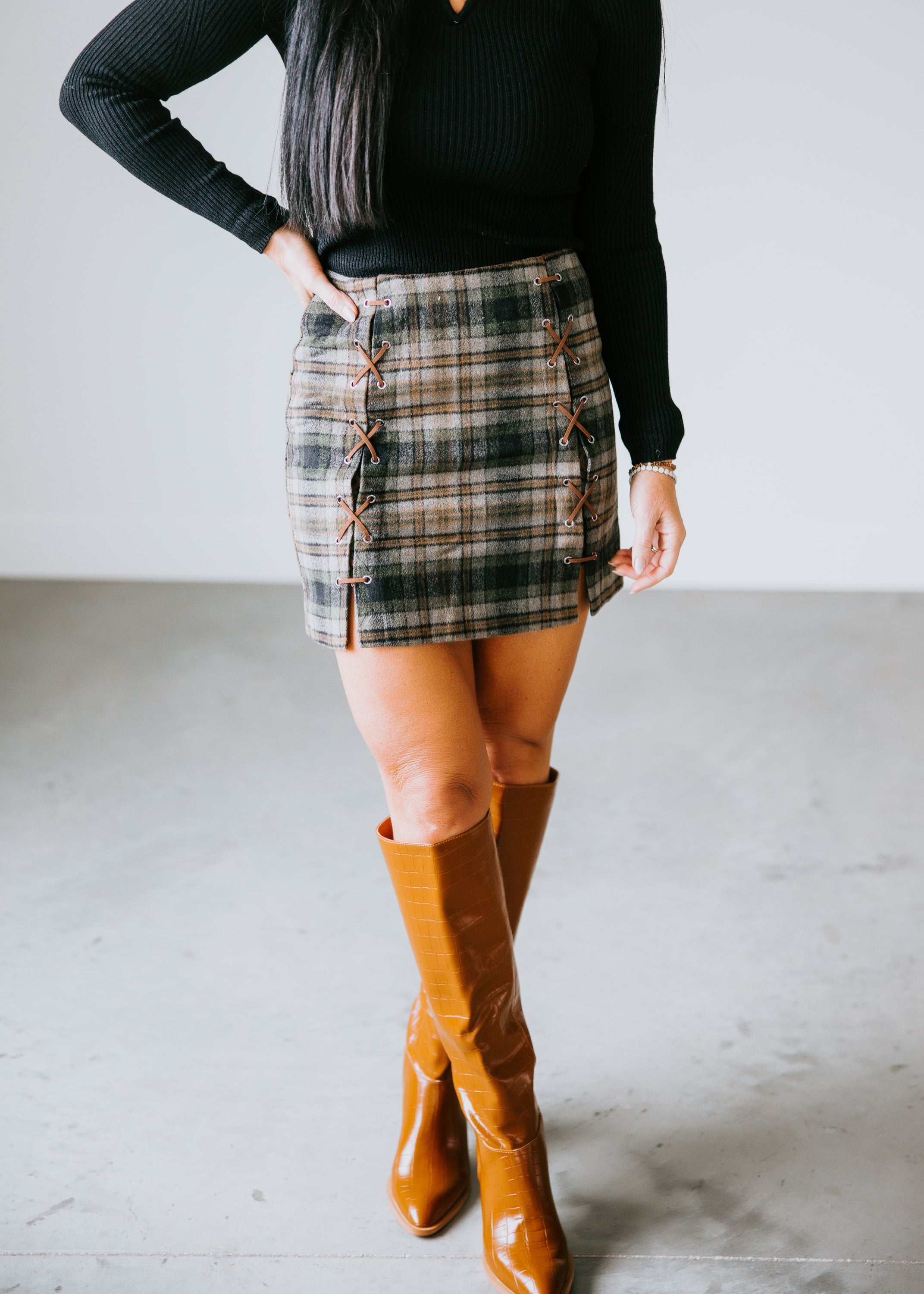 image of Dillen Plaid Mini Skirt