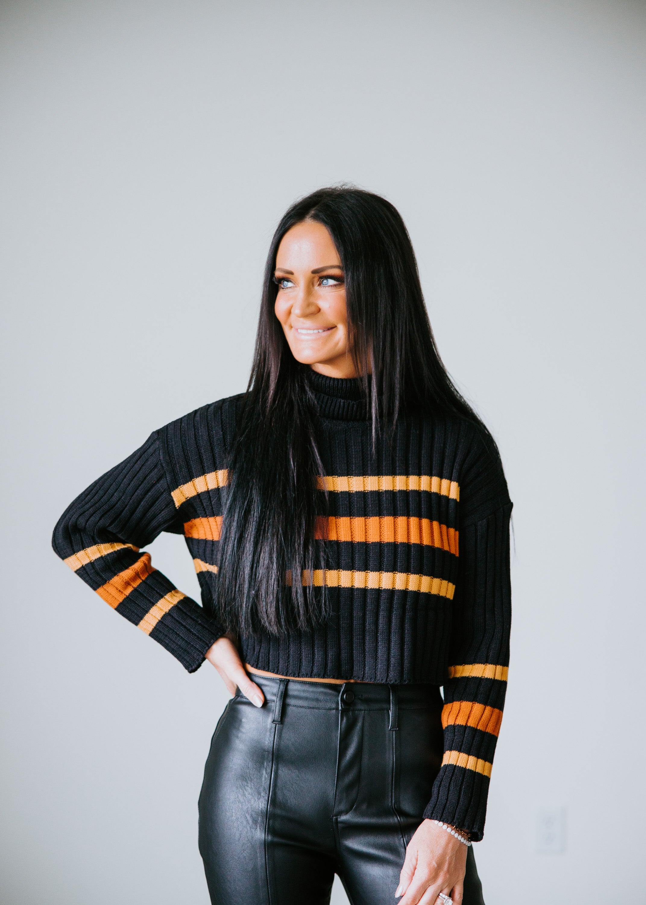 image of Mason Striped Turtleneck Sweater