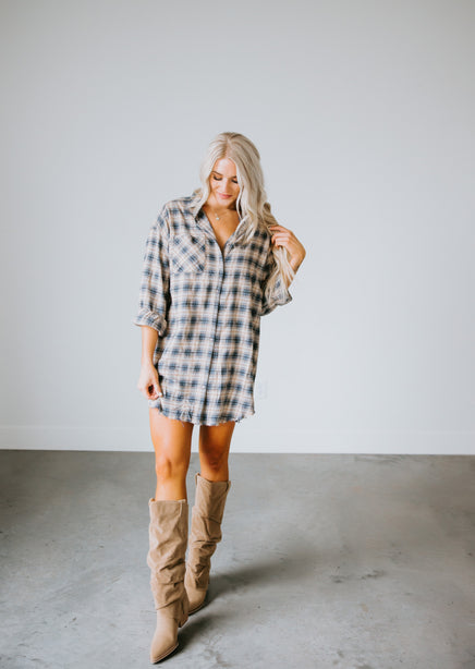 Ellison Plaid Shirt Dress