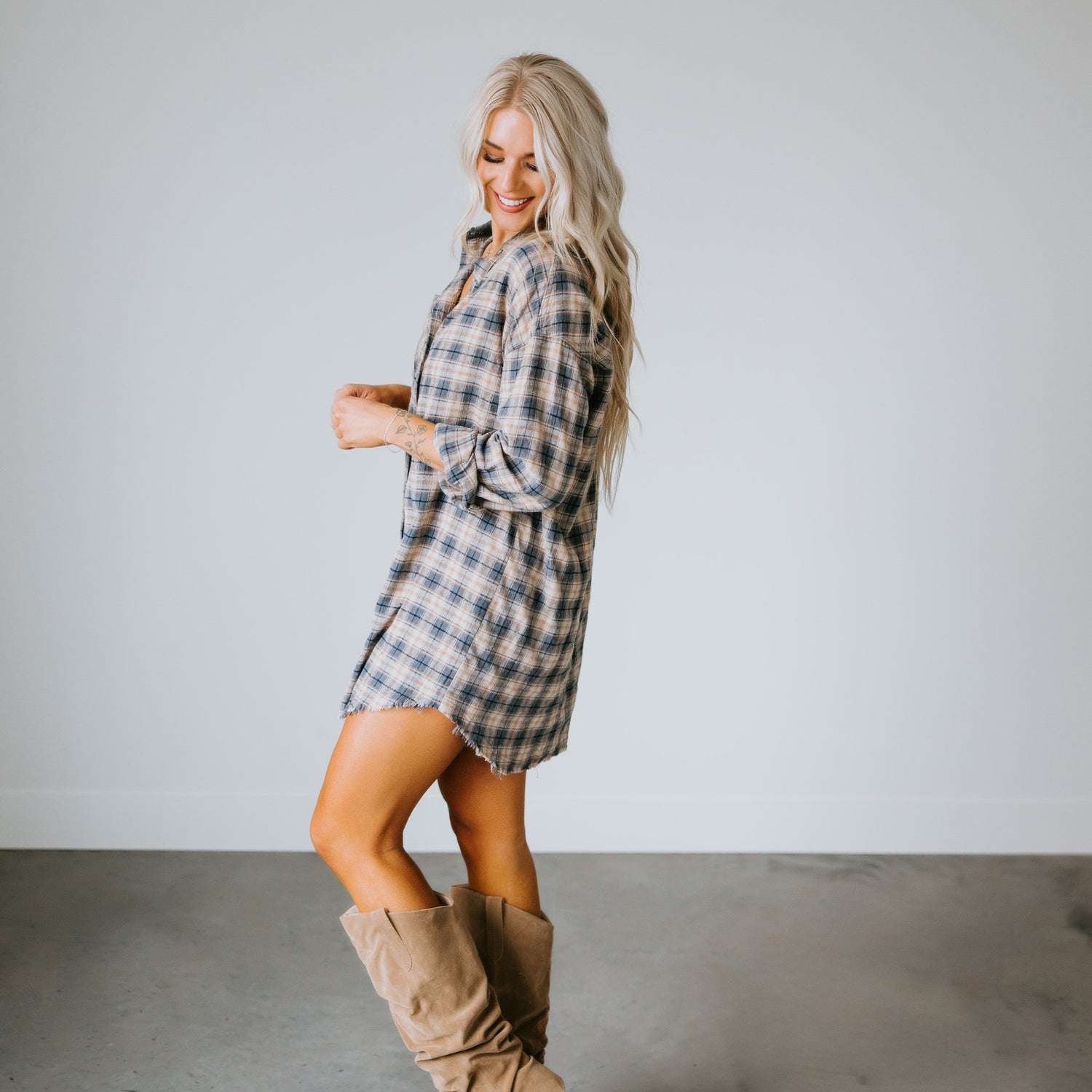 Ellison Plaid Shirt Dress