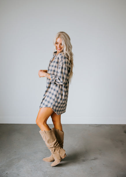 Ellison Plaid Shirt Dress