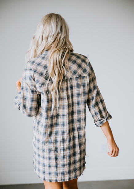 Ellison Plaid Shirt Dress