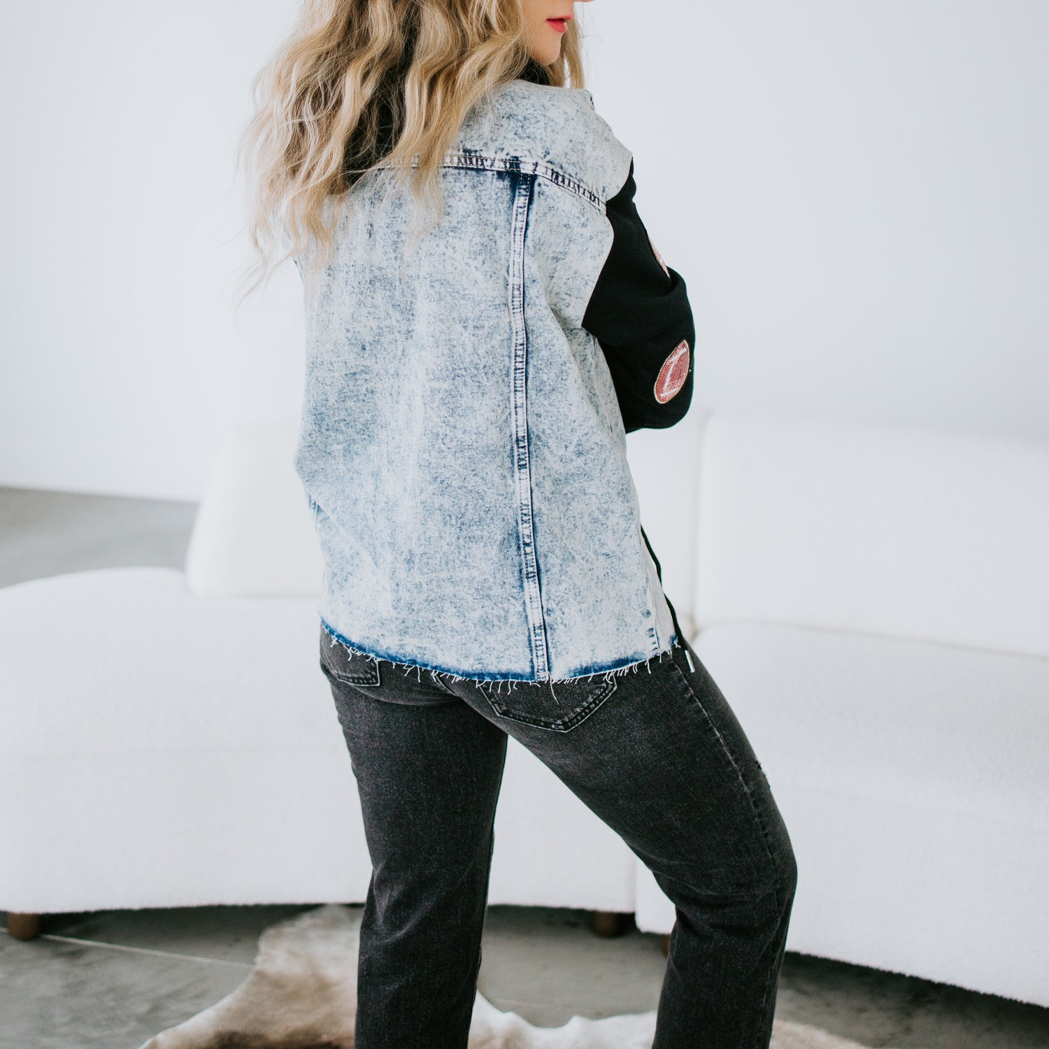 Curvy Game On Denim Jacket