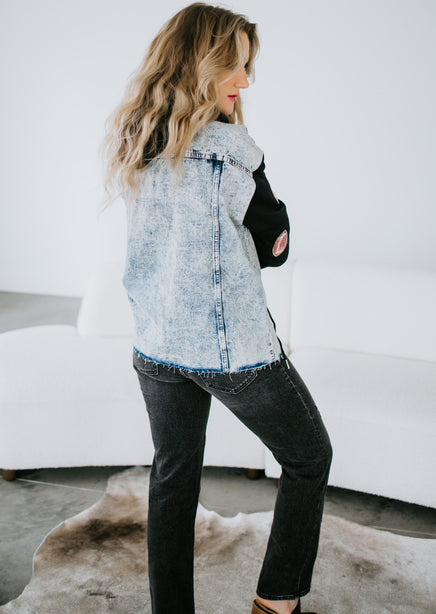 Curvy Game On Denim Jacket