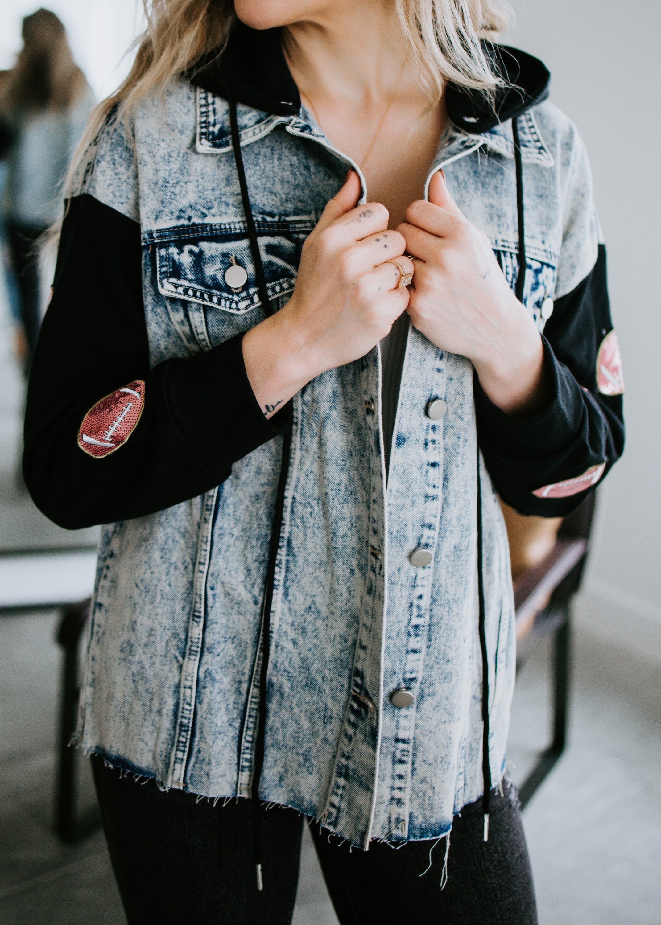 image of Curvy Game On Denim Jacket