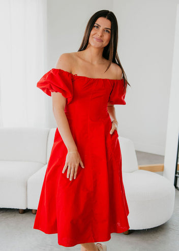 Serah A-Line Midi Dress