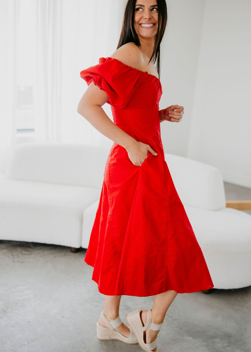 Serah A-Line Midi Dress