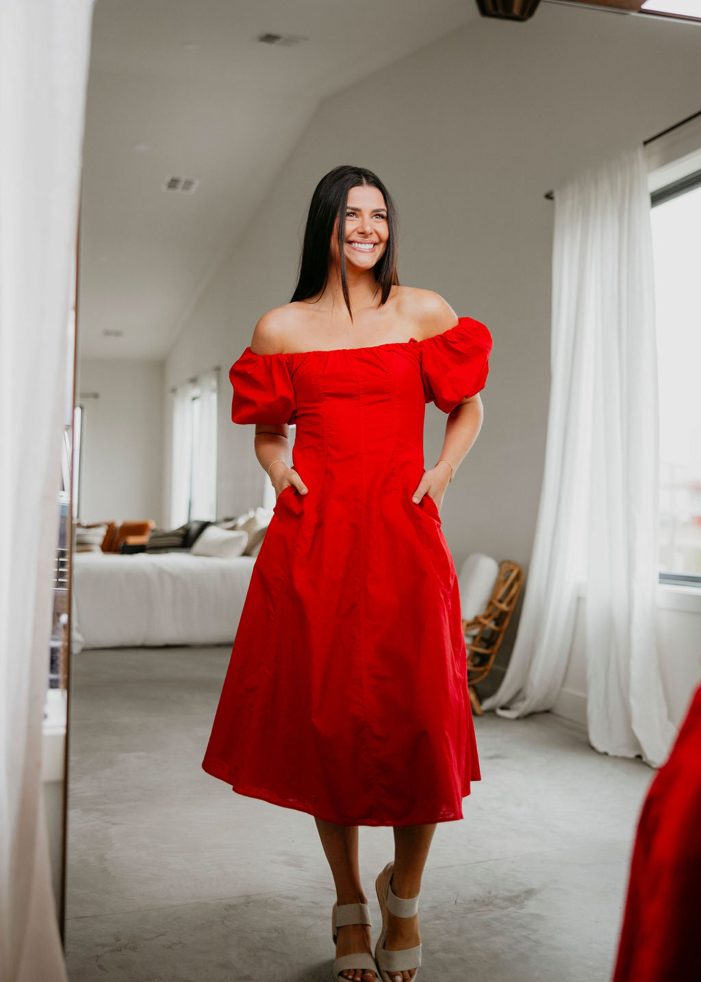 Serah A-Line Midi Dress