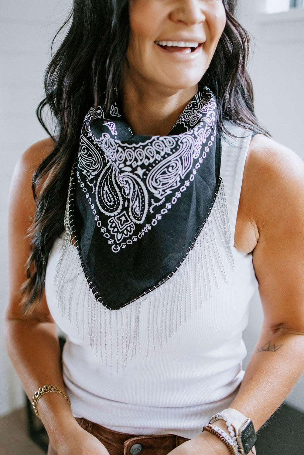 Bling Chain Fringe Bandana