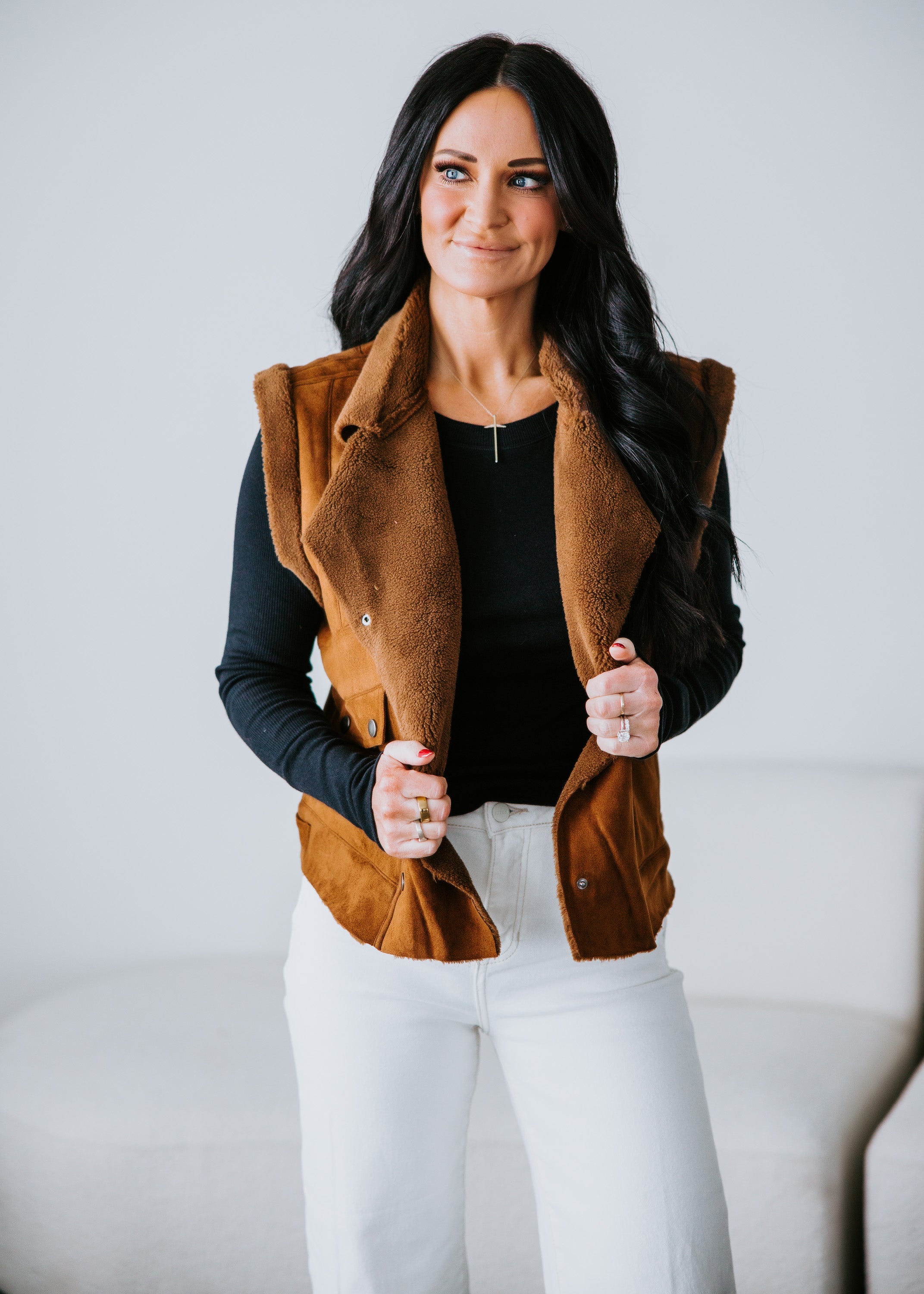 image of Reya Faux Shearling Vest