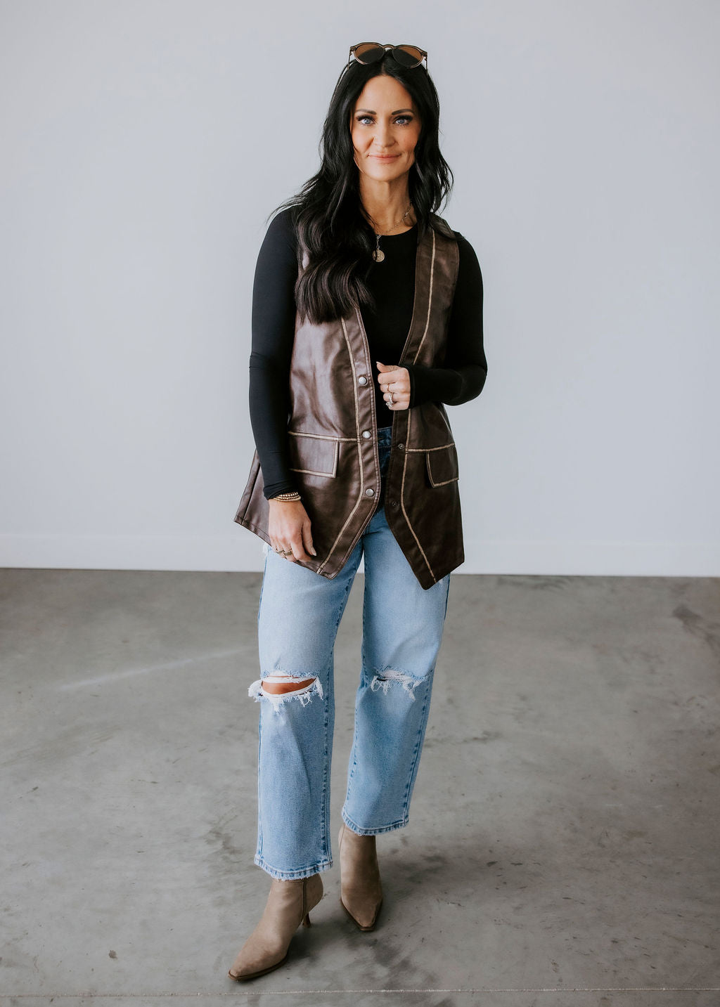 Joshua Faux Leather Vest