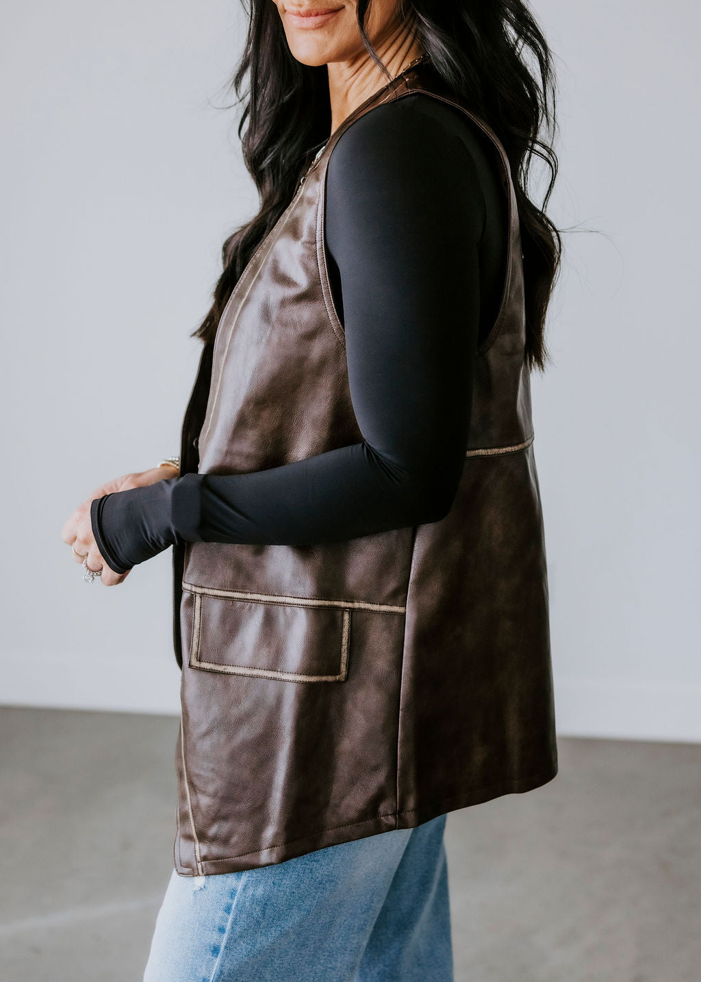 Joshua Faux Leather Vest