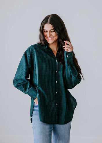 Tori Checkered Button Down Top