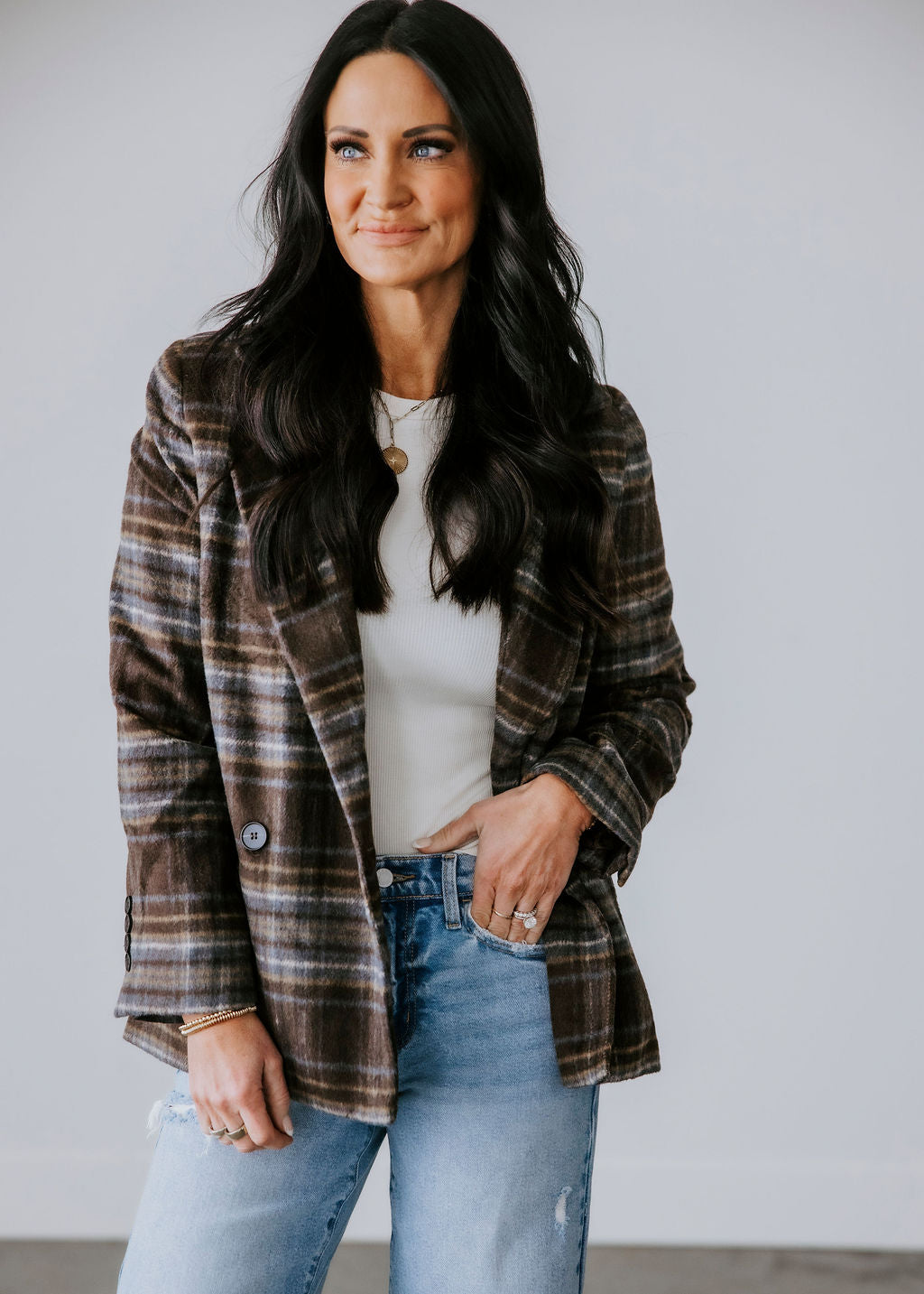 Russell Plaid Blazer