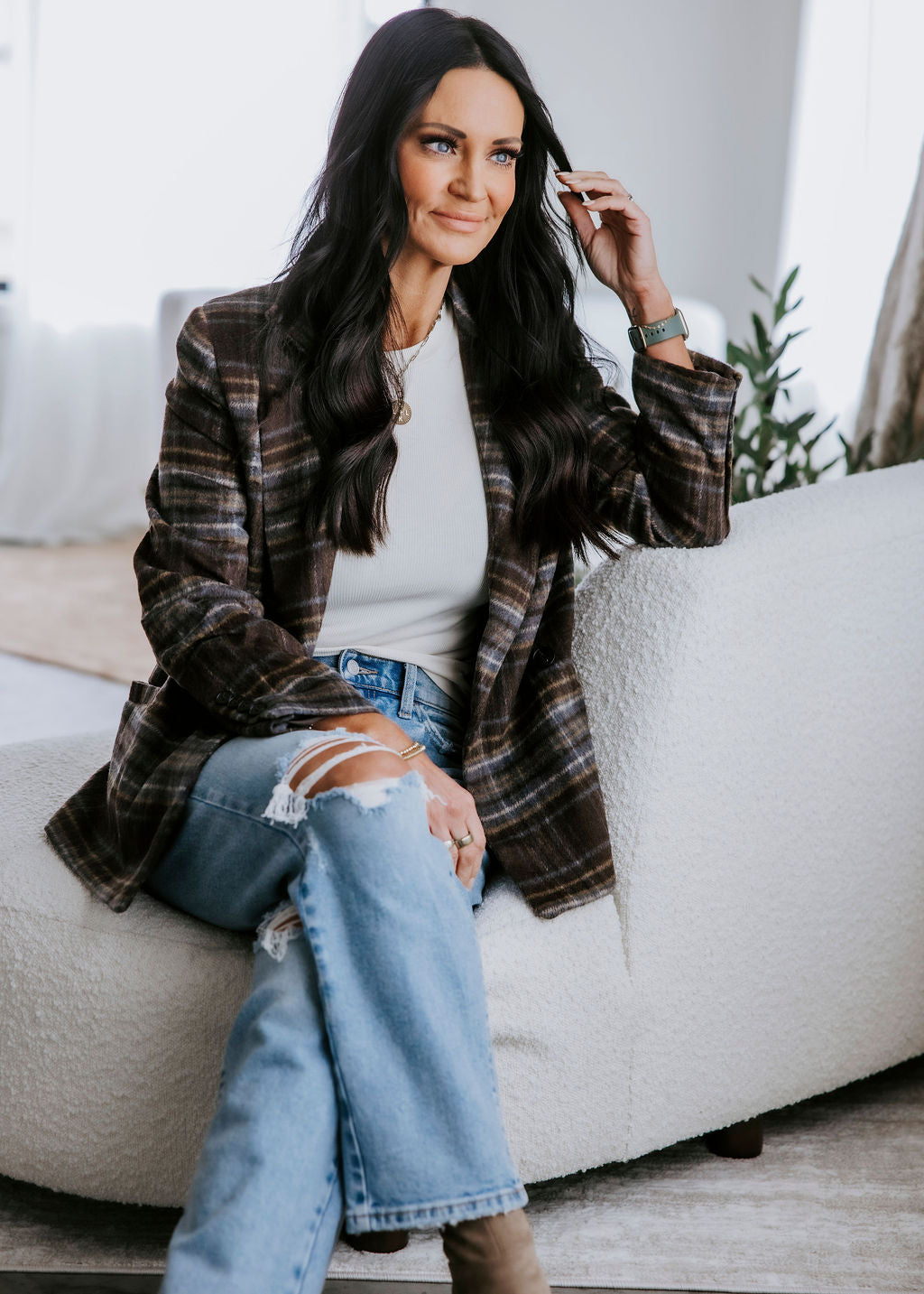 Russell Plaid Blazer