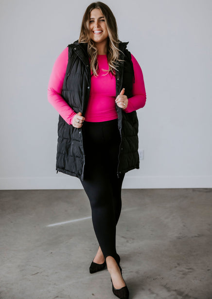 Curvy Peyton Hooded Puffer Vest product view