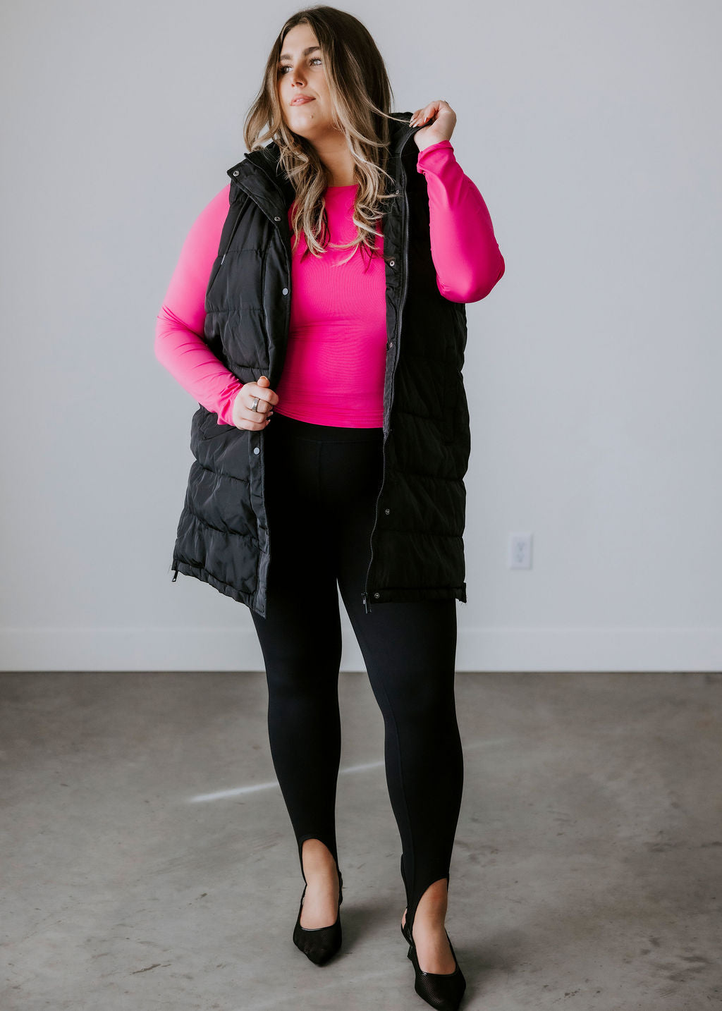 Curvy Peyton Hooded Puffer Vest