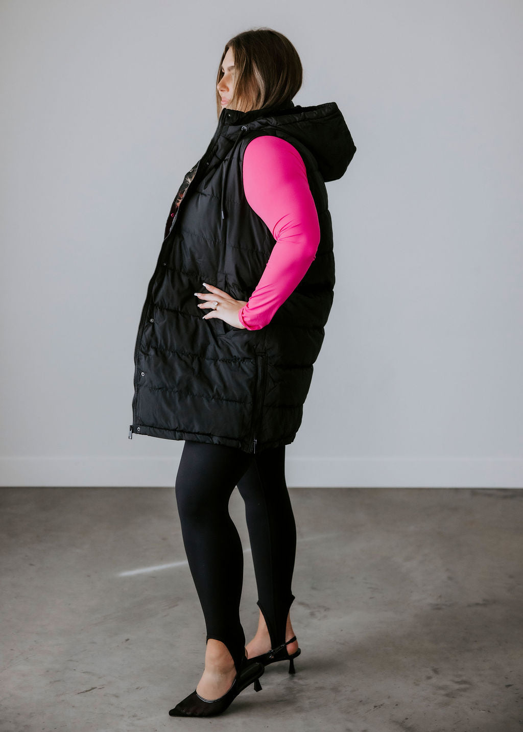 Curvy Peyton Hooded Puffer Vest
