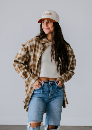 Wesley Plaid Button Down Top