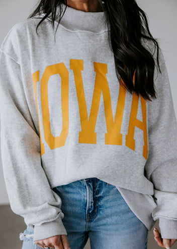Iowa Reversible Mock Neck Sweatshirt