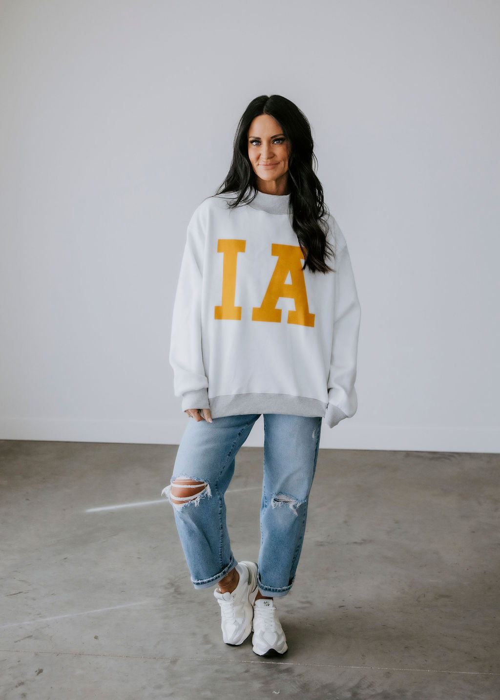 Iowa Reversible Mock Neck Sweatshirt
