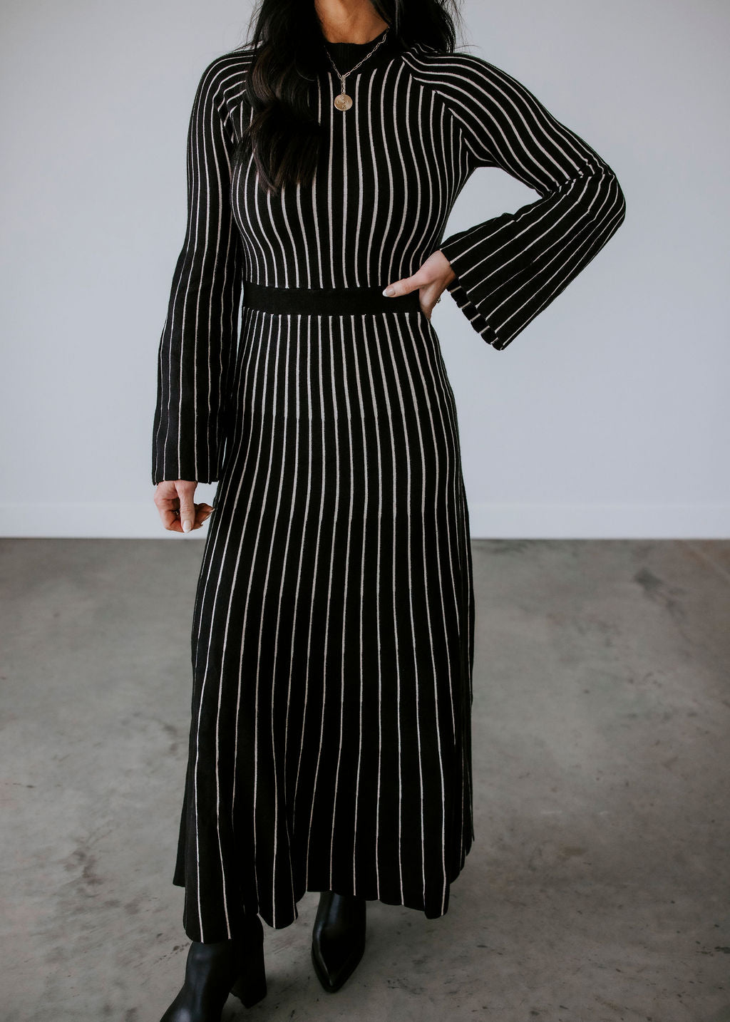 Livian Striped Maxi Sweater Dress