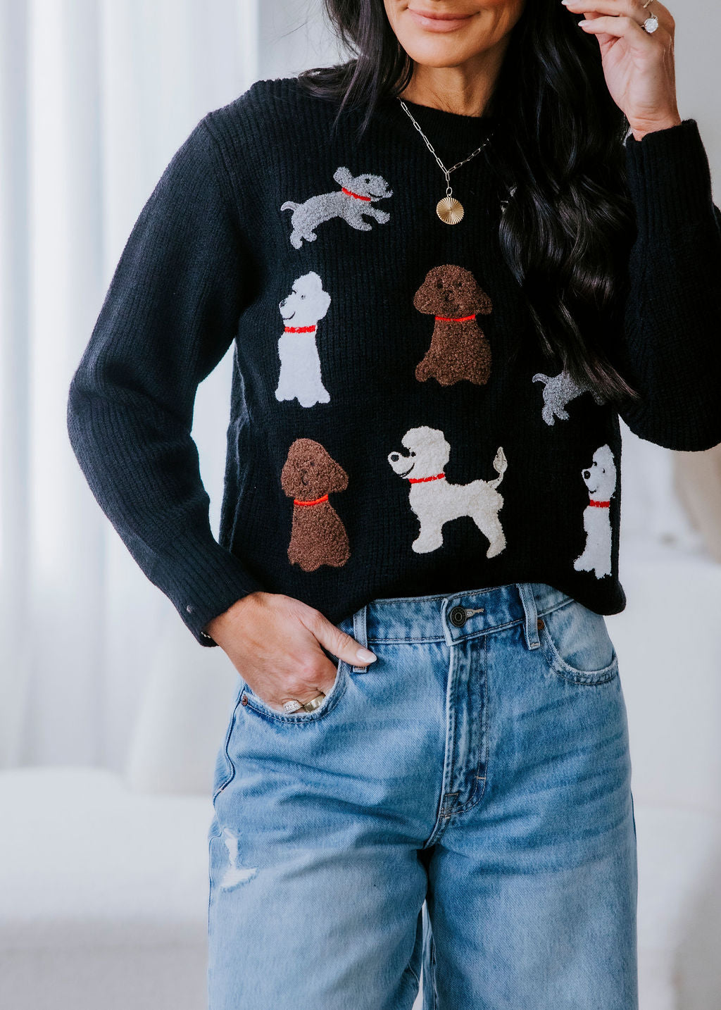 Dog Print Sweater