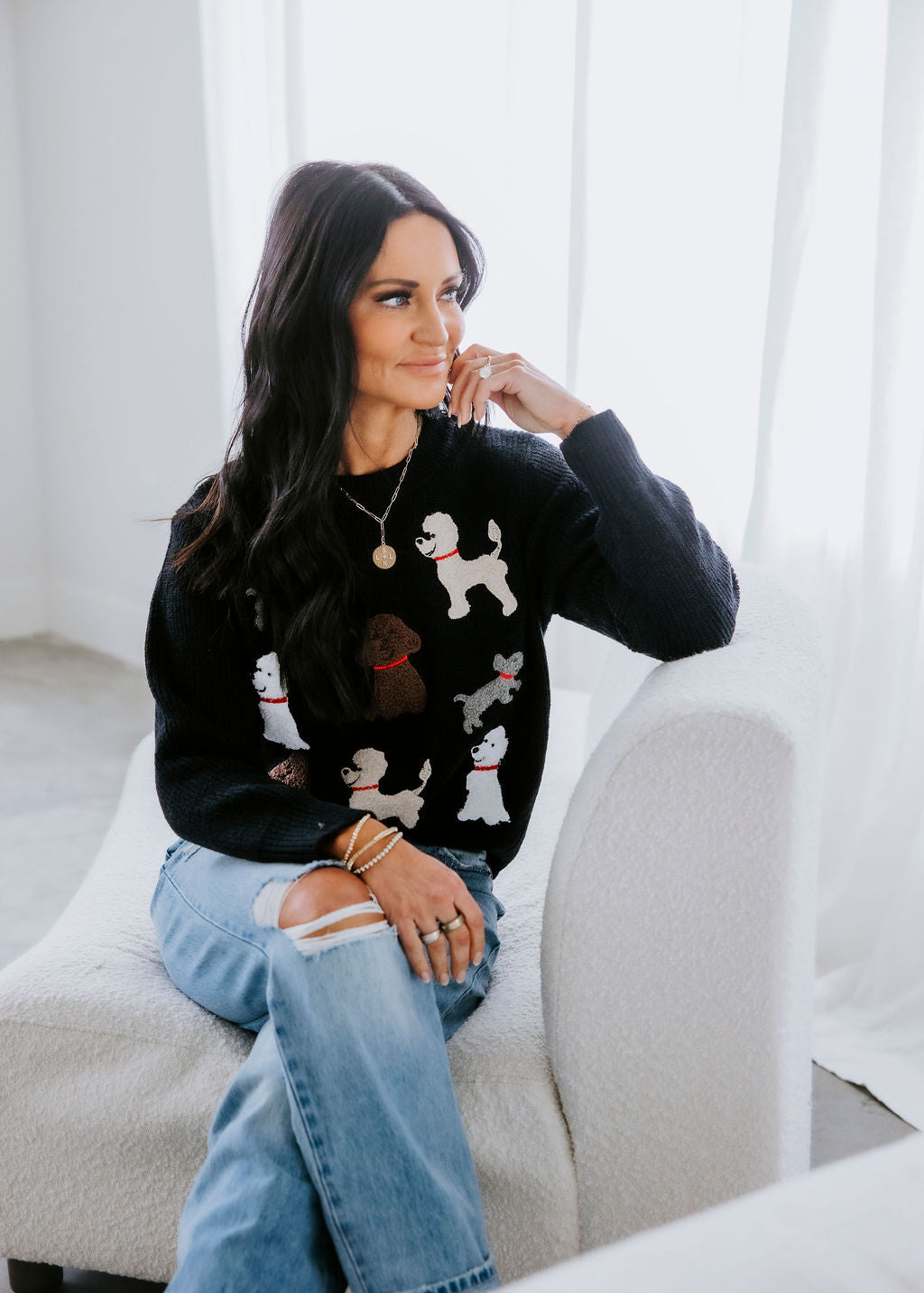Dog Print Sweater